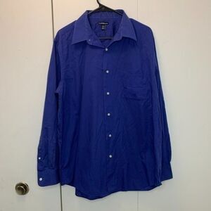 Croft & Barrow Men's Blue Button Down Dress Shirt Size Large